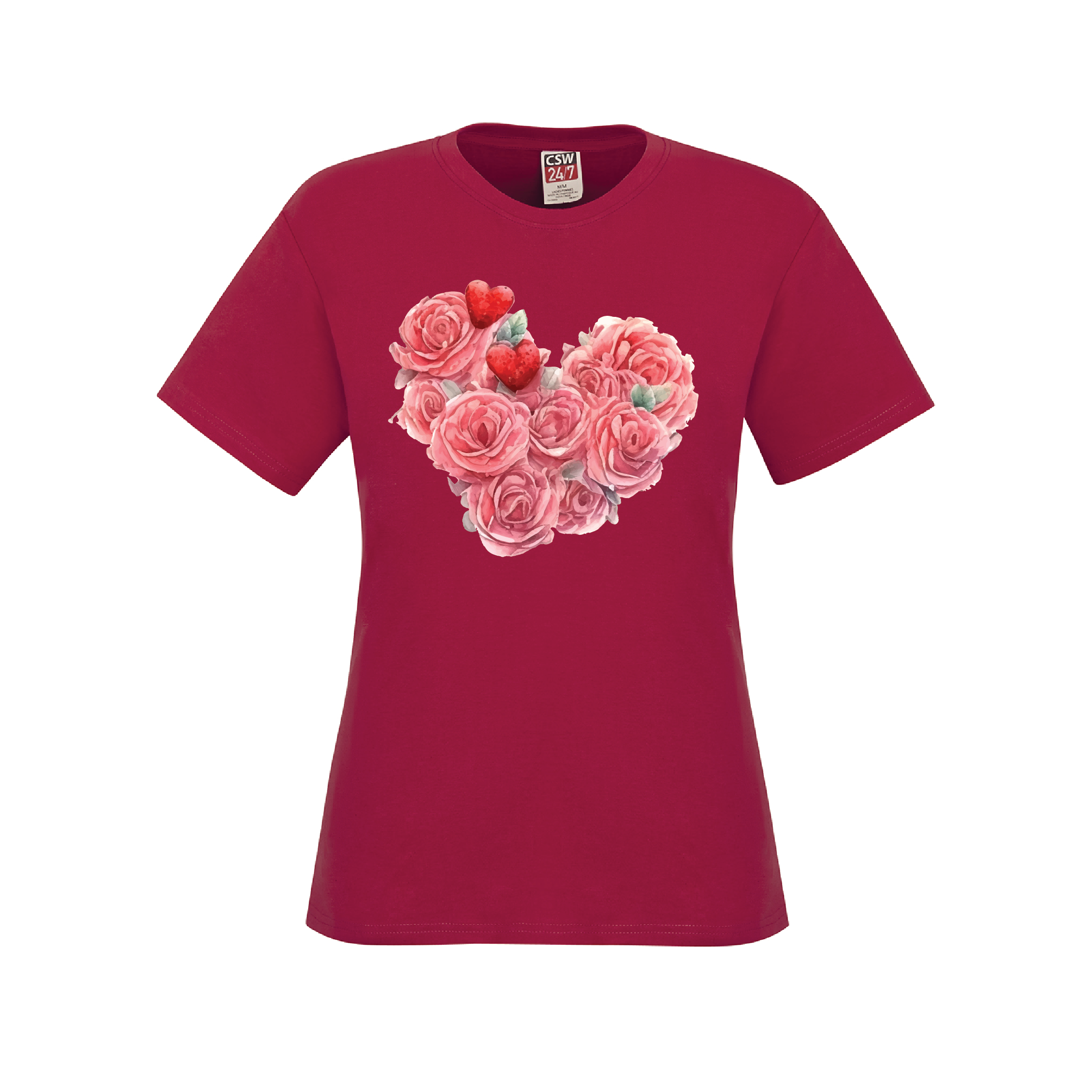 Pink Rose Heart T-Shirt – Visual Vinyl & Print